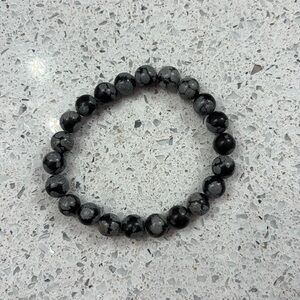 Snowflake Obsidian Stone Bracelet